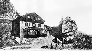 Mountain lodge with Wendelstein chapel