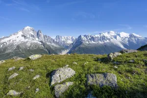Mountain meadow and mountain panorama