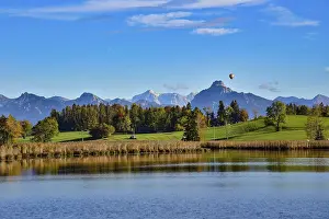 Mountain panorama at Grundweiher near Rueckholz