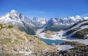 Mountain panorama, Lac Blanc, mountain peaks
