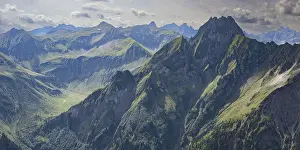 Mountain panorama from Laufbacher-Eckweg to Hoefats