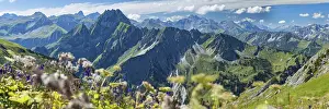 Mountain panorama from Laufbacher-Eckweg to Hoefats
