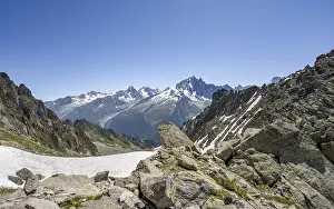 Mountain panorama, mountain landscape with mountain peak Aiguille Verte