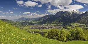 Category Mountain Landscapes Prints: Mountain panorama from south-west on Oberstdorf