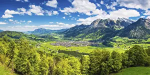 Category Mountain Landscapes Prints: Mountain panorama from south-west on Oberstdorf