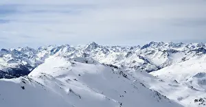 Mountain panorama, untouched snow-covered mountains