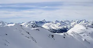 Mountain panorama, untouched snow-covered mountains