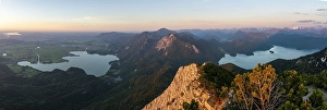 Category Mountain Landscapes Prints: Mountain panorama, view from Herzogstand to Lake Kochel