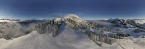 Mountain peak Hohe Salve, mountains with snow in winter