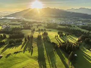 Mountain range near village Wertach