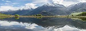 Mountain range reflected in a lake