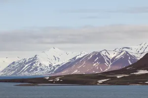 Mountain range, sea, Jotunkjeldene