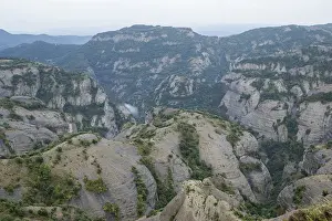 Mountain range of the Spanish Pyrenees on a cloudy day