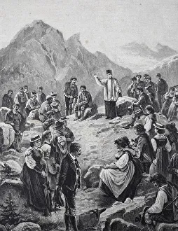 Mountain sermon in the Tyrolean Alps