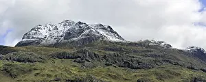 The mountain Slioch covered in snow in spring
