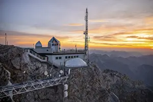 Mountain station of the Tyrolean Zugspitze railway at the summit of the Zugspitze