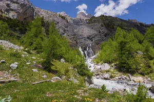 Mountain stream, Alps, glacier river