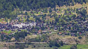 Mountain village Saint Luc, panoramic view