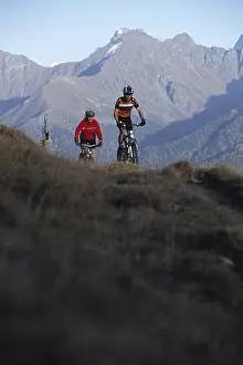 Mountainbiker, Serfaus, Tyrol, Austria, Europe