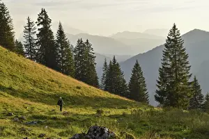 Mountaineer descending from the Sonntagshorn on the Hochalm