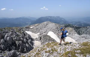Mountaineer on Hohe Brett, Berchtesgaden Alps