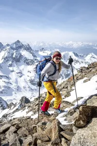 Mountaineer at the summit of the Sulzkogel