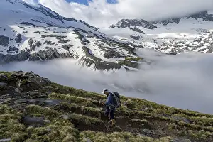 Mountaineers on a hiking trail