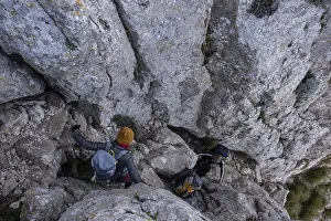 Mountaineers unclimbing All mountain pass