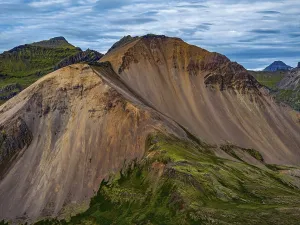 Mountains, coast, summer, aerial view