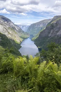 Mountains and fjord, Naeroyfjord