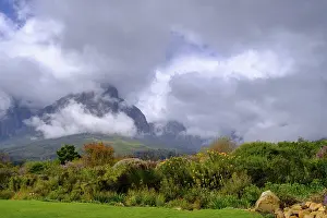 Mountains Jonkershoek Nature Reserve from Oldenburgt Wine Estate