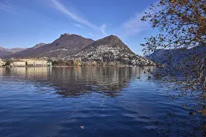 Mountains, lake, shore, general development