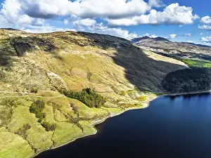 Mountains over Loch Iubhair from a drone