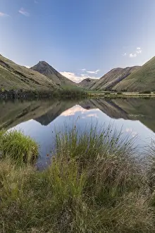Mountains are reflected in Lake