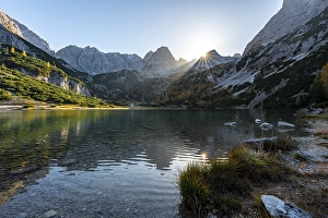 Mountains are reflected in the Seebensee