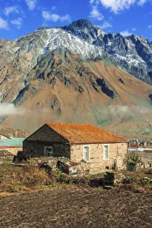 Mountains over Stepantsminda formerly Kazbegi in the Khevi province