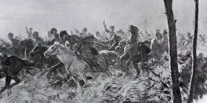 Mounted charge of the Circassians of the Caucasian Native Cavalry Division or Savage Division