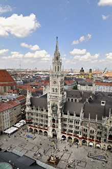 Munich city hall as seen from spire of the old Peter church