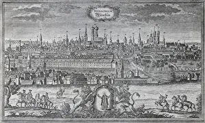 Munich, copperplate engraving by Martin Engelbrecht