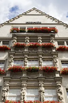 MUNICH, GERMANY - JULY 14, 2025: Hirmer-Haus Building on Summer Sunny Day
