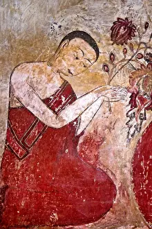 Mural in the Buddha statue in Sulamani Temple