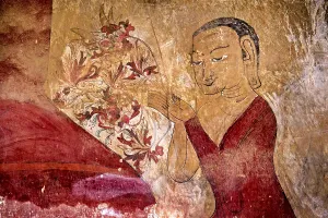 Mural in the Buddha statue in Sulamani Temple