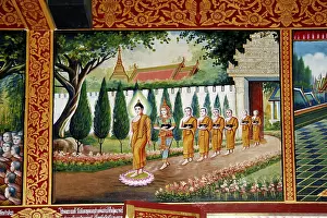 Mural, Buddhist temple site Wat Chiang Man