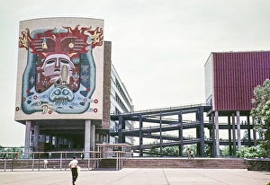 Mural on the building of the Faculty of Medicine of the National Autonomous University of Mexico (UNAM), Mexico City, Mexico, photographed around 1961 by the artist Francisco Eppens Helguera in 1951, Central America