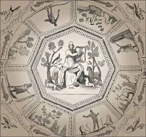 Mural painting at the Catacomb of Callixtus