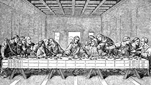 Mural painting The Holy Supper (1495-1497) after Leonardo da Vinci