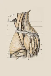Muscle structure of the neck and shoulders