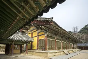 Museoljeon hallways and main courtyard in bulguksa temple