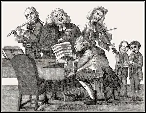 Musical group with Haendel, Bach