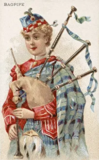 Musical instruments, Woman playing a musical instrument
